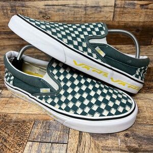 RARE Vans Authentic 2019 US Open of Surfing Shoes Men Sz 10 Green Checkered VTG